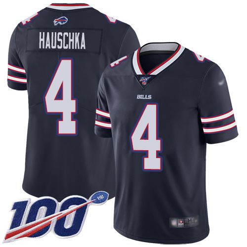 Men Buffalo Bills #4 Stephen Hauschka Limited Navy Blue Inverted Legend 100th Season NFL Jersey
